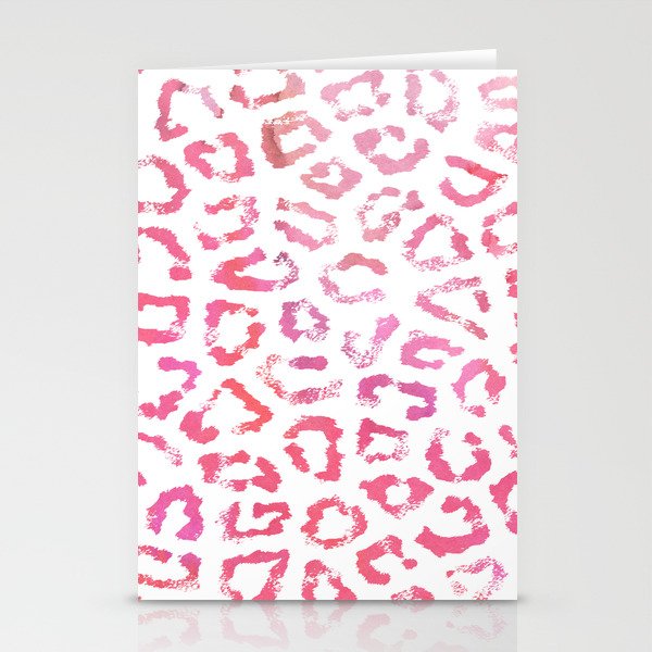 Modern white pink  watercolor animal print Stationery Card Gallery Image 2