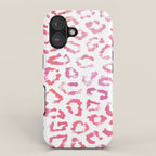 Modern white pink  watercolor animal print iPhone Case Gallery Image 1