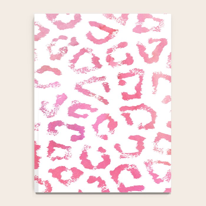 Modern white pink  watercolor animal print Notebook Gallery Image 4
