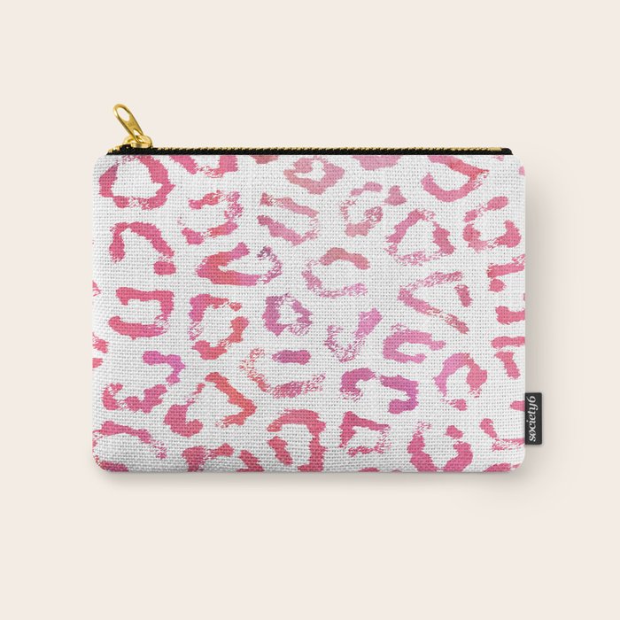 Modern white pink  watercolor animal print Carry All Pouch Gallery Image 1