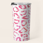 Modern white pink  watercolor animal print Travel Mug Gallery Image 3