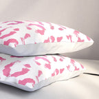 Modern white pink  watercolor animal print Pillow Sham Gallery Image 3