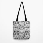 Vintage bohemian black white roses country floral Tote Bag Gallery Image 2