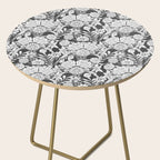 Vintage bohemian black white roses country floral Side Table Gallery Image 2