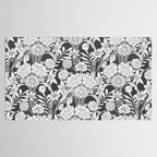Vintage bohemian black white roses country floral Tablecloth Gallery Image 2