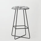Vintage bohemian black white roses country floral Stool Gallery Image 1