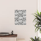 Vintage bohemian black white roses country floral Poster Gallery Image 2