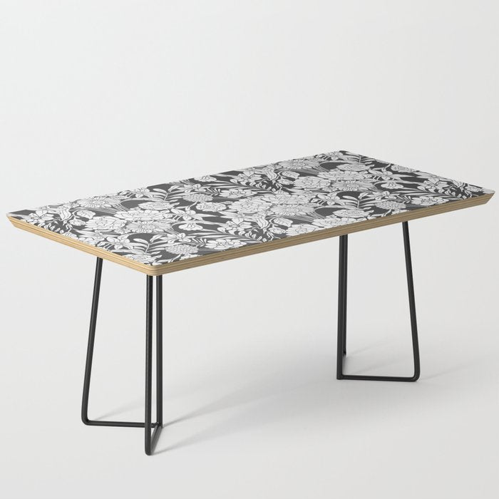 Vintage bohemian black white roses country floral Coffee Table Gallery Image 1
