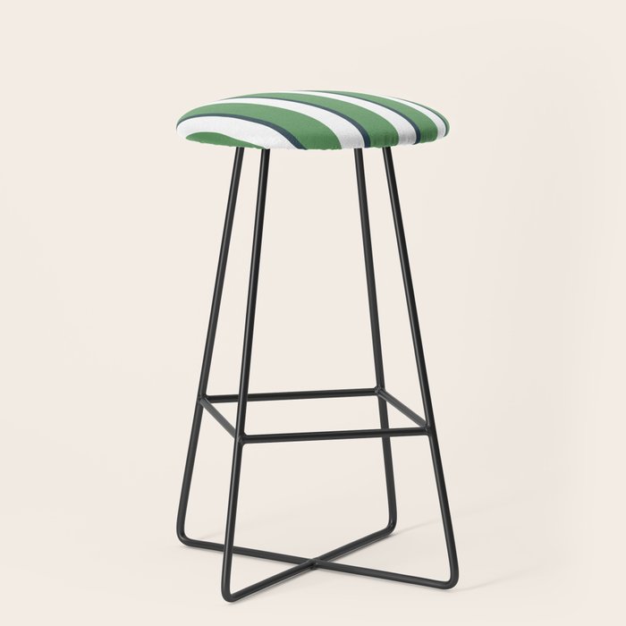 Preppy Green White Stripe Stool Gallery Image 1