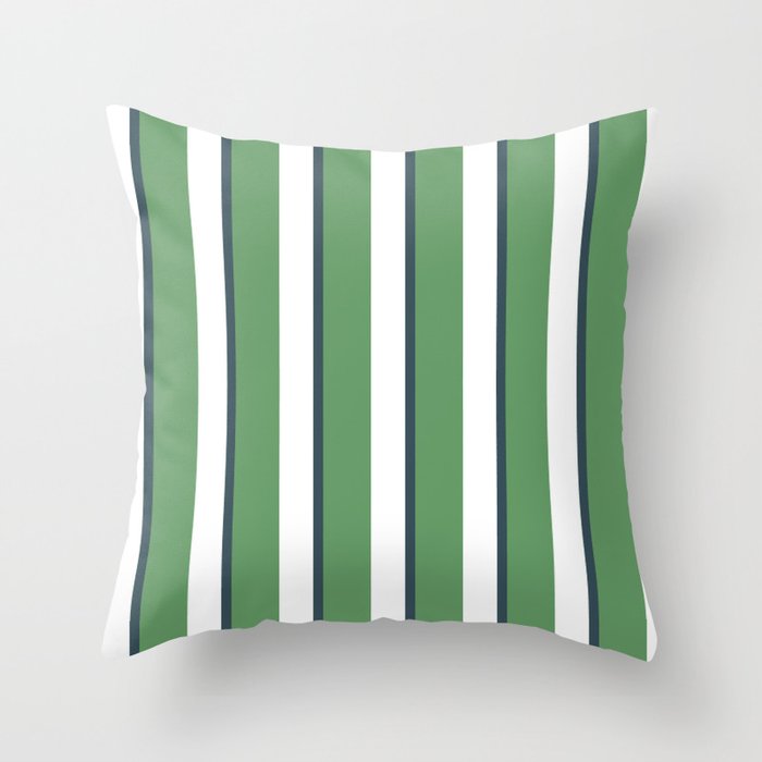 Preppy Green White Stripe Throw Pillow Gallery Image 6