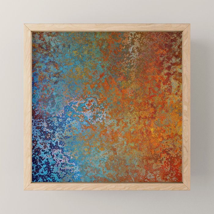 Vintage Rust, Copper and Blue Mini Art Print Gallery Image 1