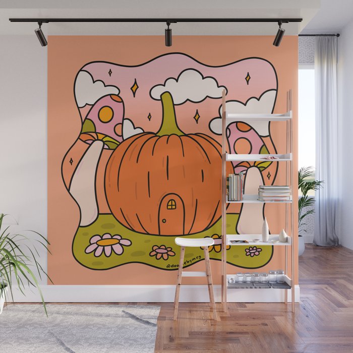 Pumpkin Cottage Wall Mural Gallery Image 1