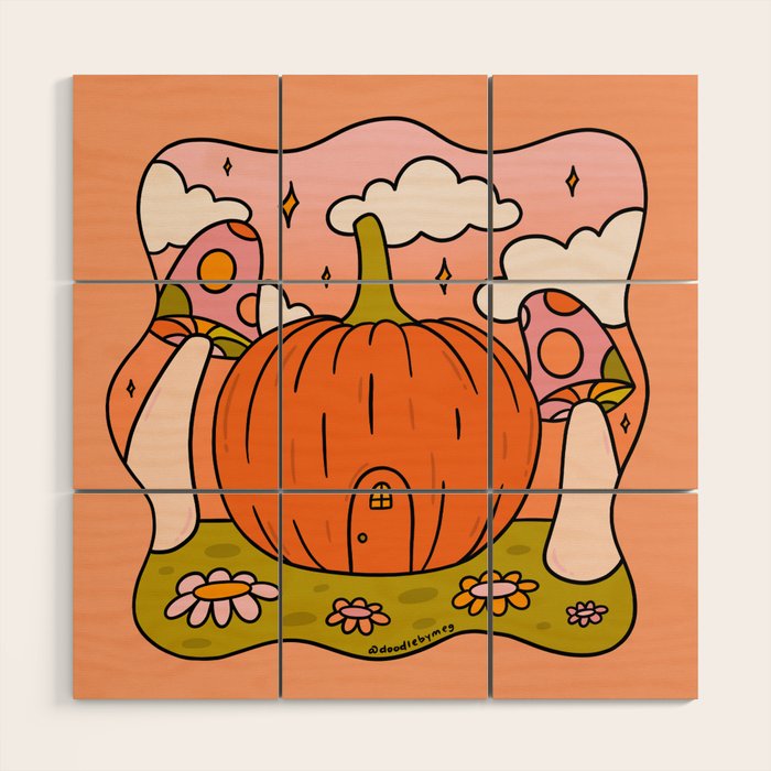 Pumpkin Cottage Wood Wall Art Gallery Image 1