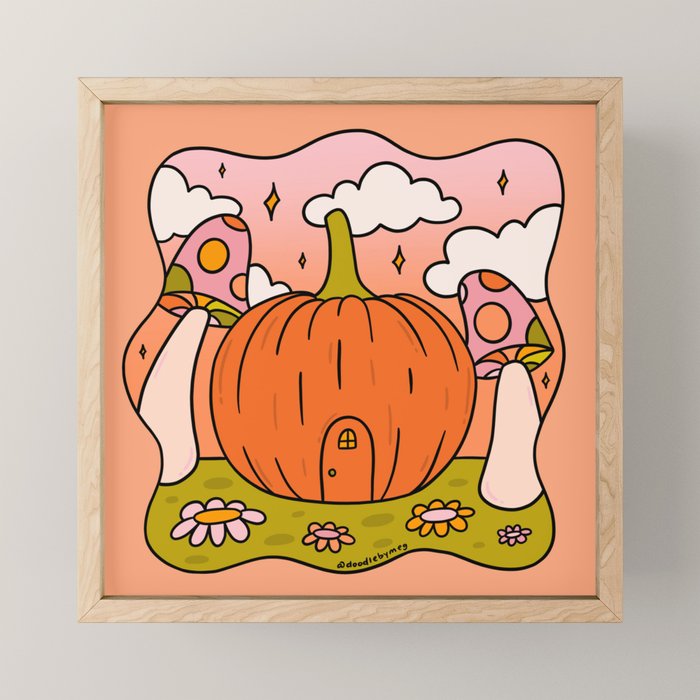 Pumpkin Cottage Mini Art Print Gallery Image 1