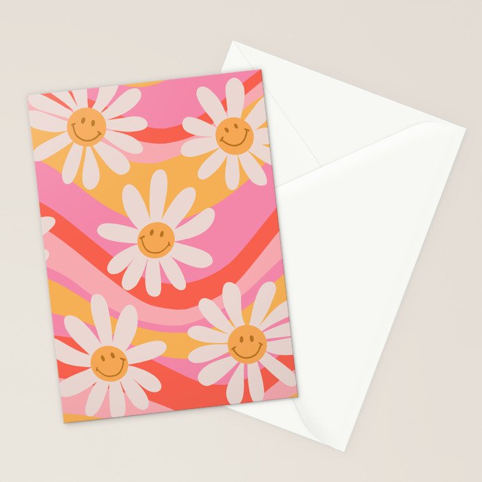 Wavy Daisies Stationery Card Gallery Image 2