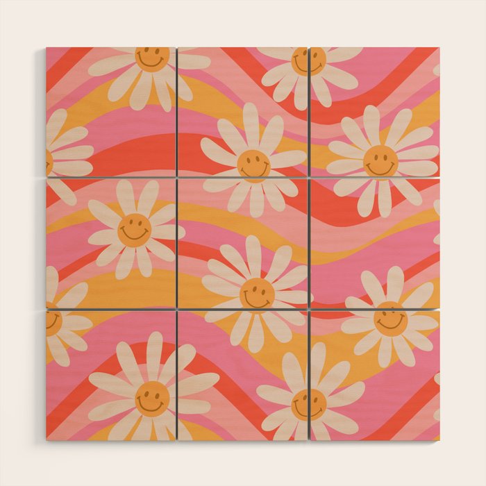 Wavy Daisies Wood Wall Art Gallery Image 1