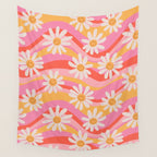 Wavy Daisies Wall Tapestry Gallery Image 4