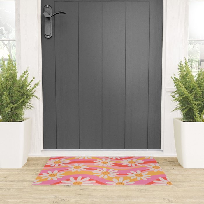 Wavy Daisies Welcome Mat Gallery Image 3