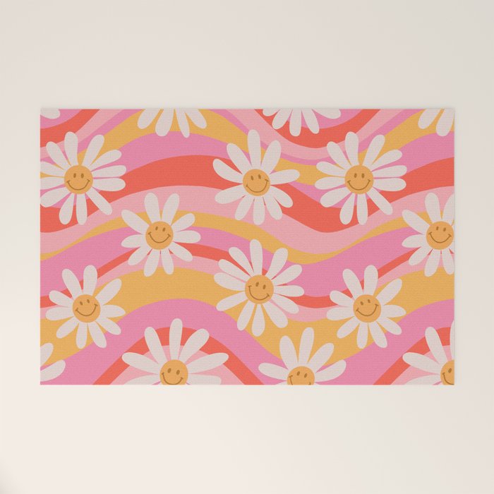 Wavy Daisies Welcome Mat Gallery Image 1