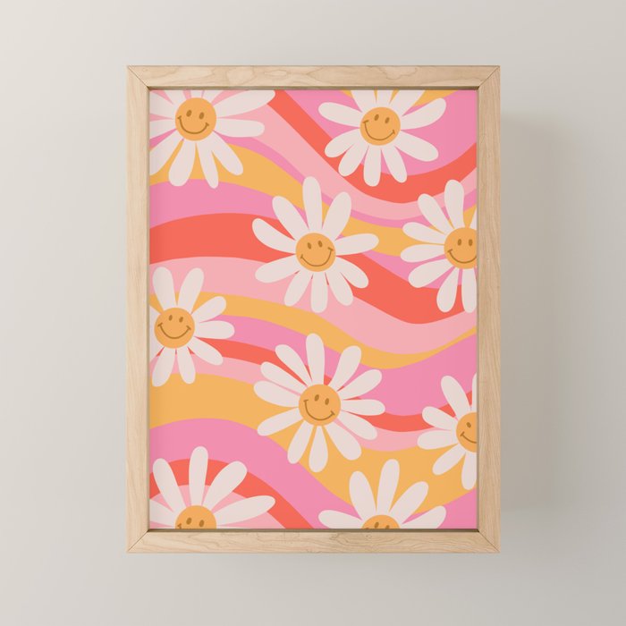Wavy Daisies Mini Art Print Gallery Image 1
