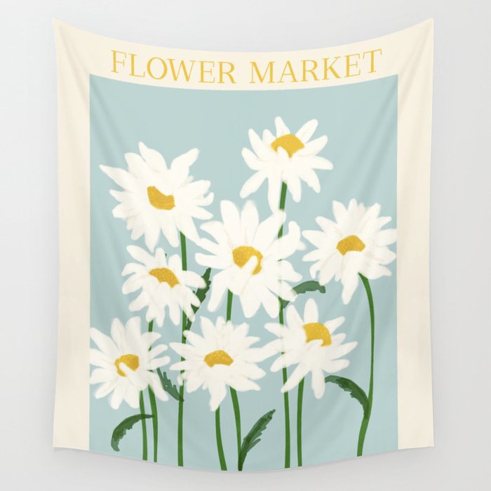 Flower Market - Oxeye daisies Wall Tapestry Gallery Image 4