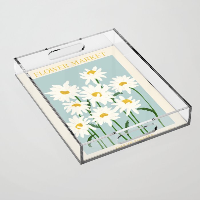 Flower Market - Oxeye daisies Acrylic Tray Gallery Image 1