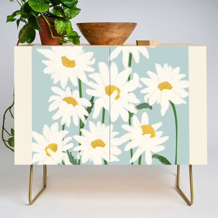 Flower Market - Oxeye daisies Credenza Gallery Image 1