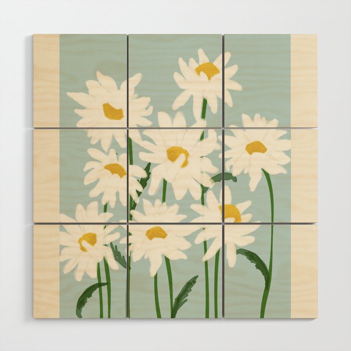 Flower Market - Oxeye daisies Wood Wall Art Gallery Image 1