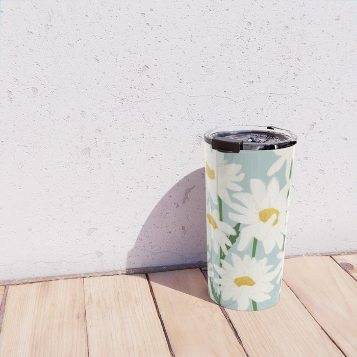 Flower Market - Oxeye daisies Travel Mug Gallery Image 4