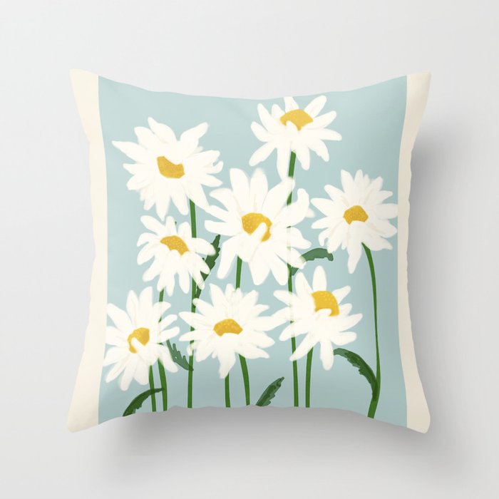 Flower Market - Oxeye daisies Throw Pillow Gallery Image 6