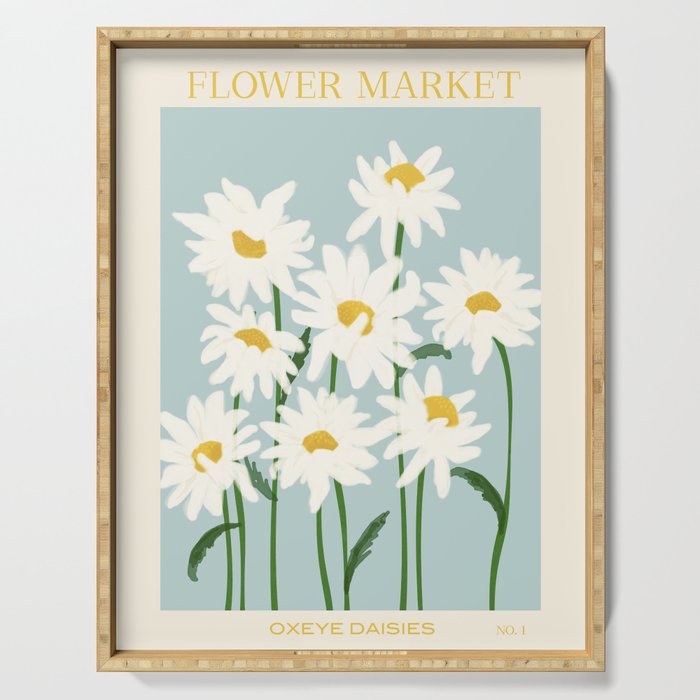 Flower Market - Oxeye daisies Serving Tray Gallery Image 1