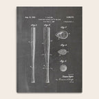 Baseball Bat Patent - Baseball Art - Black Chalkboard Notebook Gallery Image 4