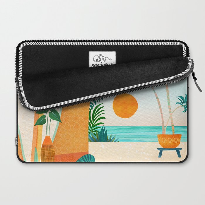 Seaside Surf Retreat Tropical Landscape / Villa Series Laptop Sleeve Gallery Image 2