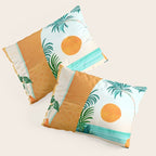 Seaside Surf Retreat Tropical Landscape / Villa Series Pillow Sham Gallery Image 3