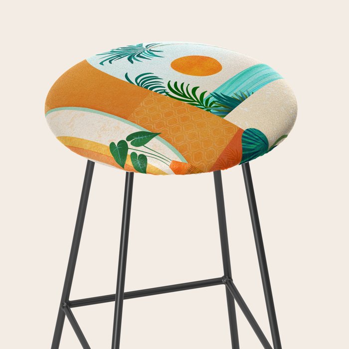 Seaside Surf Retreat Tropical Landscape / Villa Series Stool Gallery Image 2