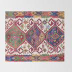 Adana Kilim South East Anatolia Antique Tribal Rug Print Throw Blanket Gallery Image 2