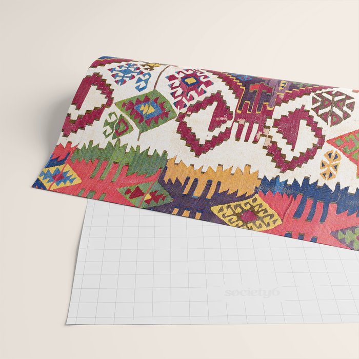 Adana Kilim South East Anatolia Antique Tribal Rug Print Wrapping Paper Gallery Image 2