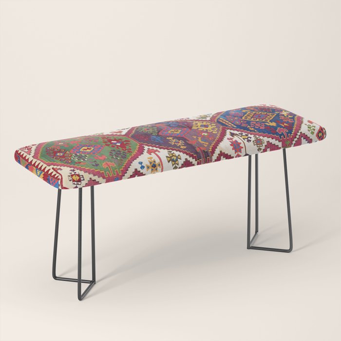Adana Kilim South East Anatolia Antique Tribal Rug Print Bench Gallery Image 1