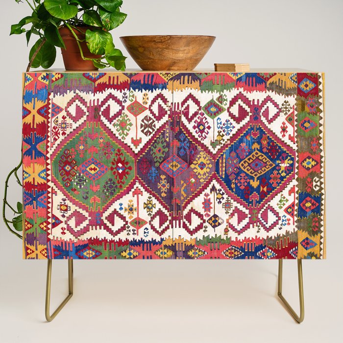 Adana Kilim South East Anatolia Antique Tribal Rug Print Credenza Gallery Image 1