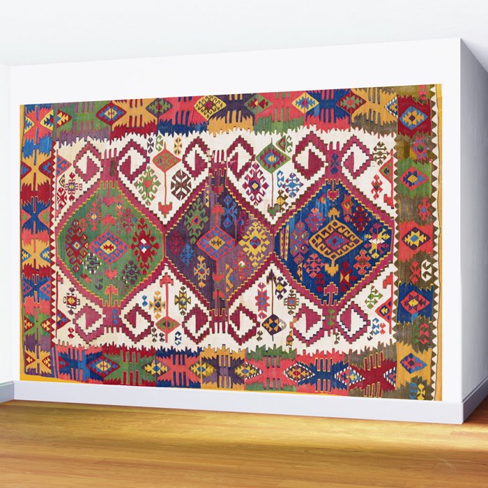 Adana Kilim South East Anatolia Antique Tribal Rug Print Wall Mural Gallery Image 2
