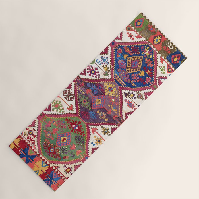 Adana Kilim South East Anatolia Antique Tribal Rug Print Yoga Mat Gallery Image 1