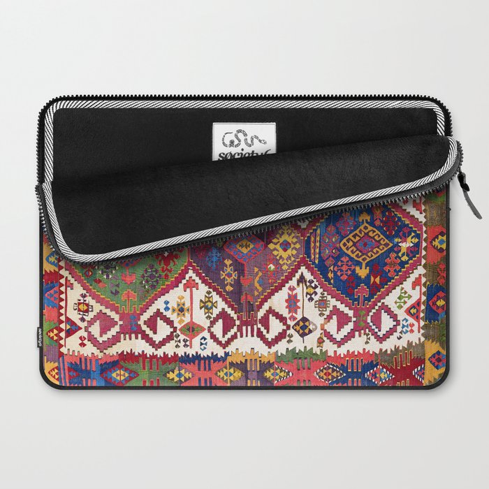 Adana Kilim South East Anatolia Antique Tribal Rug Print Laptop Sleeve Gallery Image 2