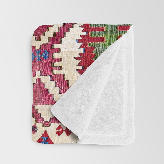 Adana Kilim South East Anatolia Antique Tribal Rug Print Throw Blanket Gallery Image 3