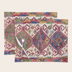 Adana Kilim South East Anatolia Antique Tribal Rug Print Placemat Gallery Image 1