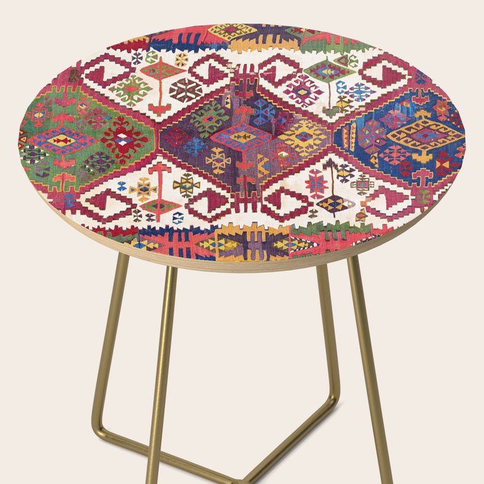 Adana Kilim South East Anatolia Antique Tribal Rug Print Side Table Gallery Image 2