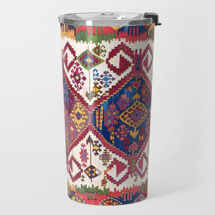 Adana Kilim South East Anatolia Antique Tribal Rug Print Travel Mug Gallery Image 2