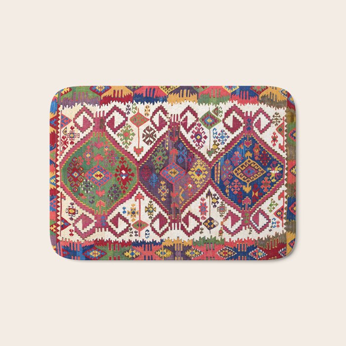 Adana Kilim South East Anatolia Antique Tribal Rug Print Bath Mat Gallery Image 1