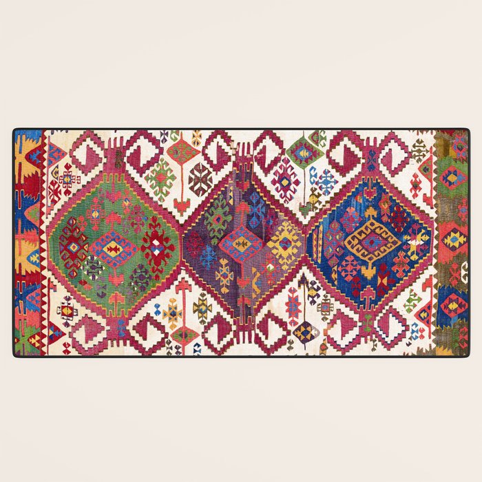 Adana Kilim South East Anatolia Antique Tribal Rug Print Desk Mat Gallery Image 3