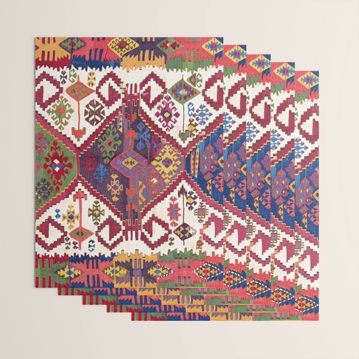Adana Kilim South East Anatolia Antique Tribal Rug Print Wrapping Paper Gallery Image 3