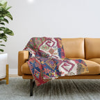 Adana Kilim South East Anatolia Antique Tribal Rug Print Throw Blanket Gallery Image 1